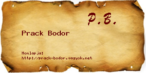 Prack Bodor névjegykártya